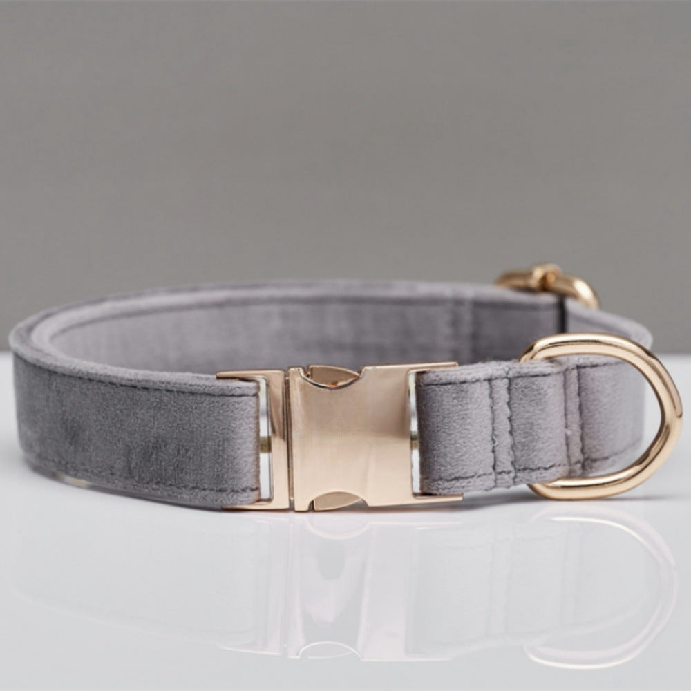 Premium Velvet Dog Collar & Leash Set