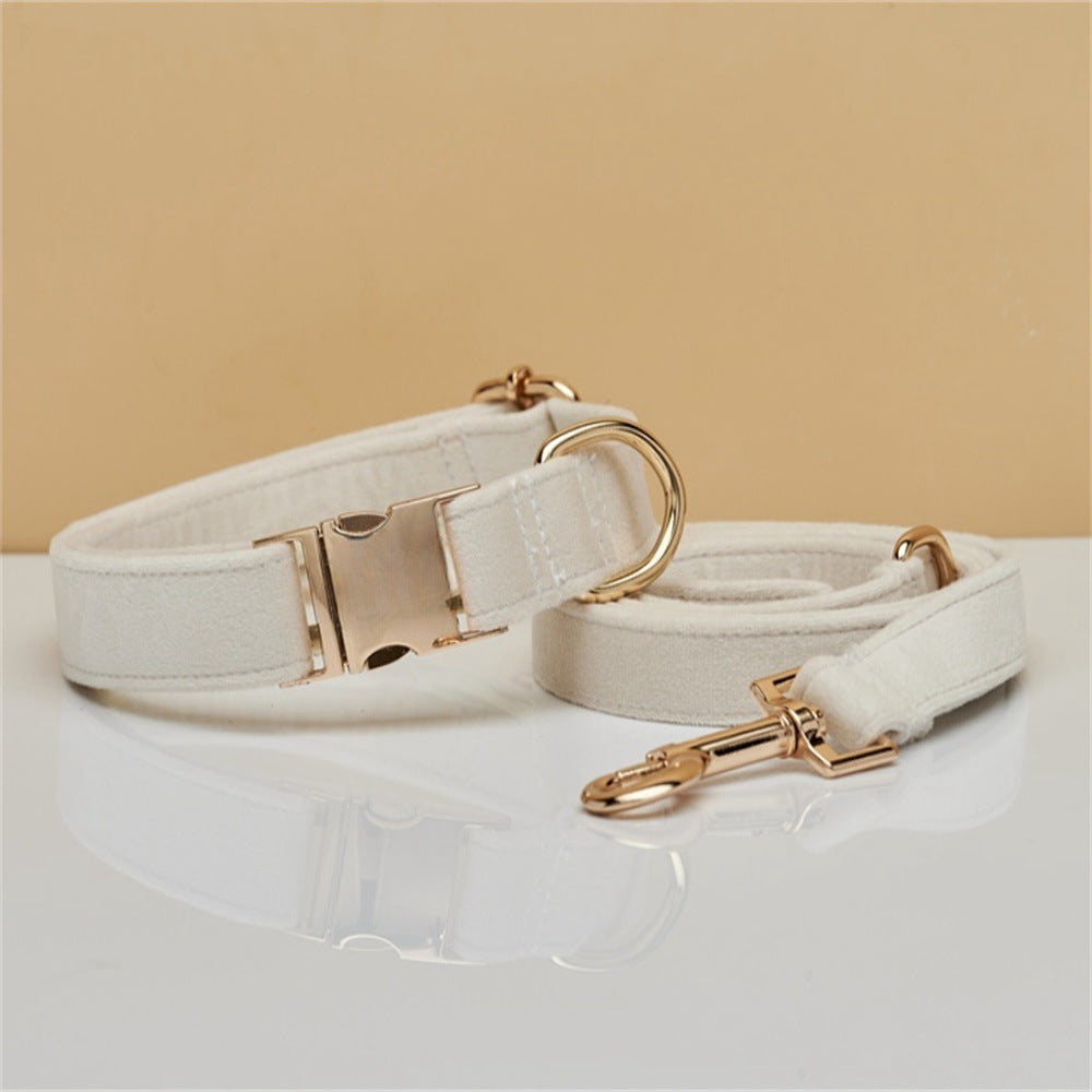 Premium Velvet Dog Collar & Leash Set
