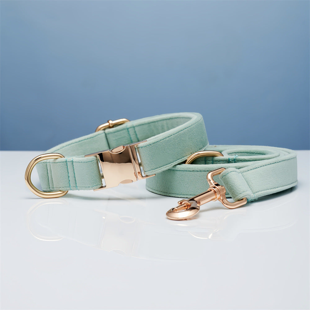 Premium Velvet Dog Collar & Leash Set