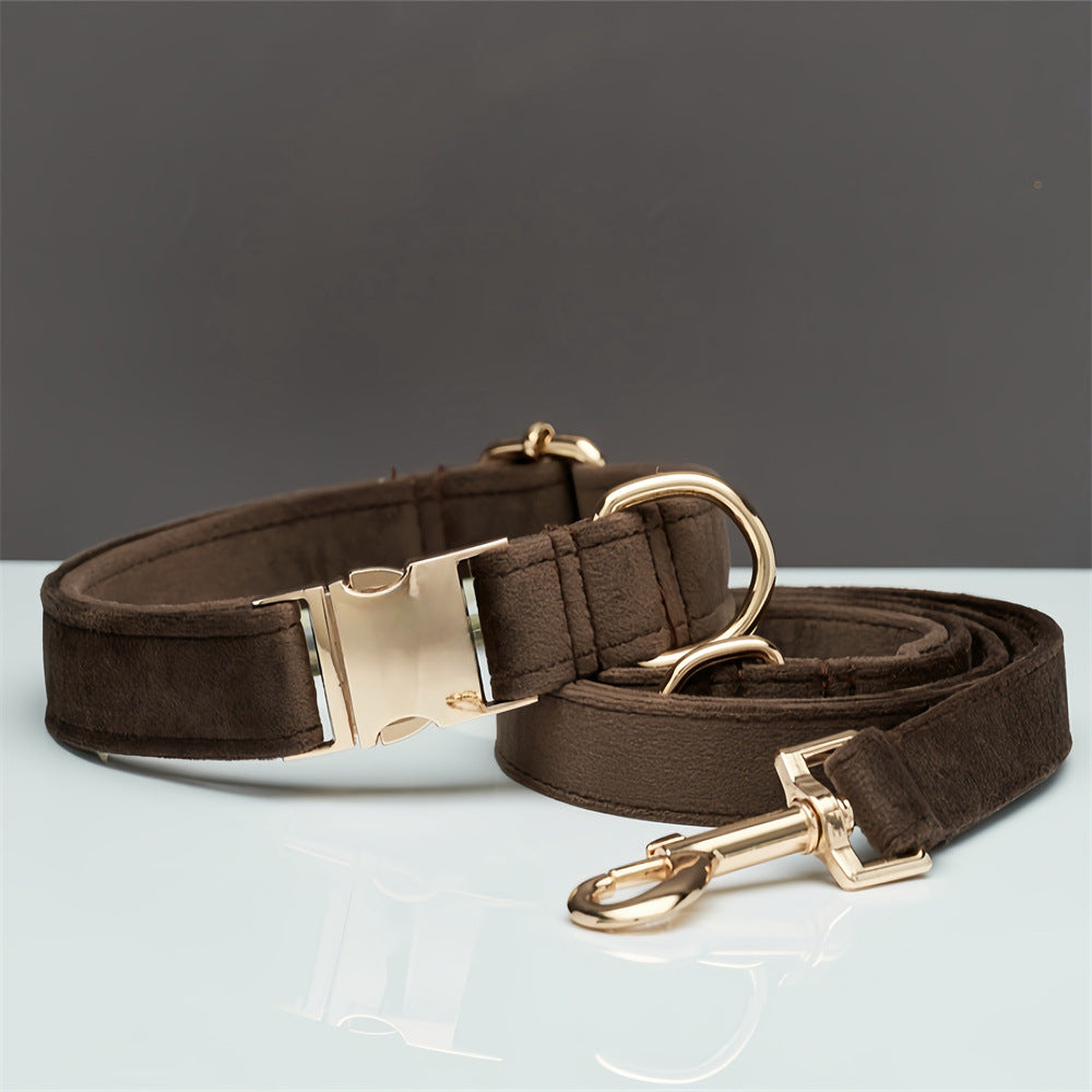 Premium Velvet Dog Collar & Leash Set