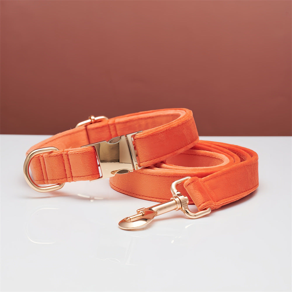 Premium Velvet Dog Collar & Leash Set